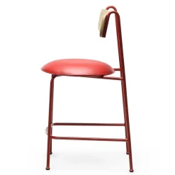 Chairs & More Bar Stools<Lena Sg-65 Red And Natural Ash Bar Stool By Designerd