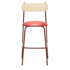 Chairs & More Bar Stools<Lena Sg-75 Red And Natural Ash Bar Stool By Designerd