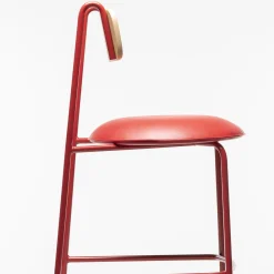 Chairs & More Bar Stools<Lena Sg-75 Red And Natural Ash Bar Stool By Designerd