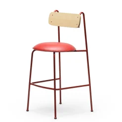 Chairs & More Bar Stools<Lena Sg-75 Red And Natural Ash Bar Stool By Designerd