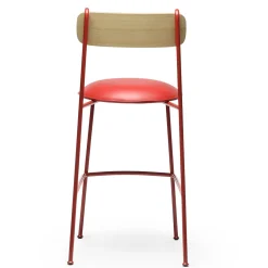 Chairs & More Bar Stools<Lena Sg-75 Red And Natural Ash Bar Stool By Designerd