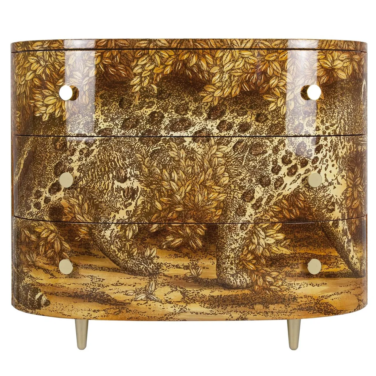 Fornasetti Dressers<Leopardo Curved Chest of Drawers