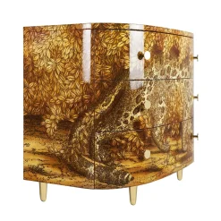 Fornasetti Dressers<Leopardo Curved Chest of Drawers
