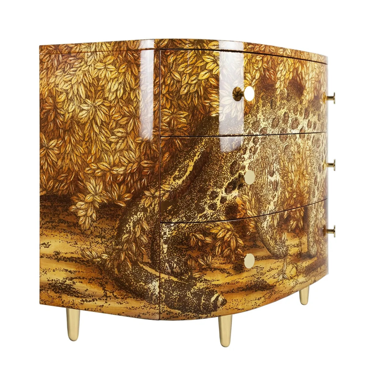 Fornasetti Dressers<Leopardo Curved Chest of Drawers