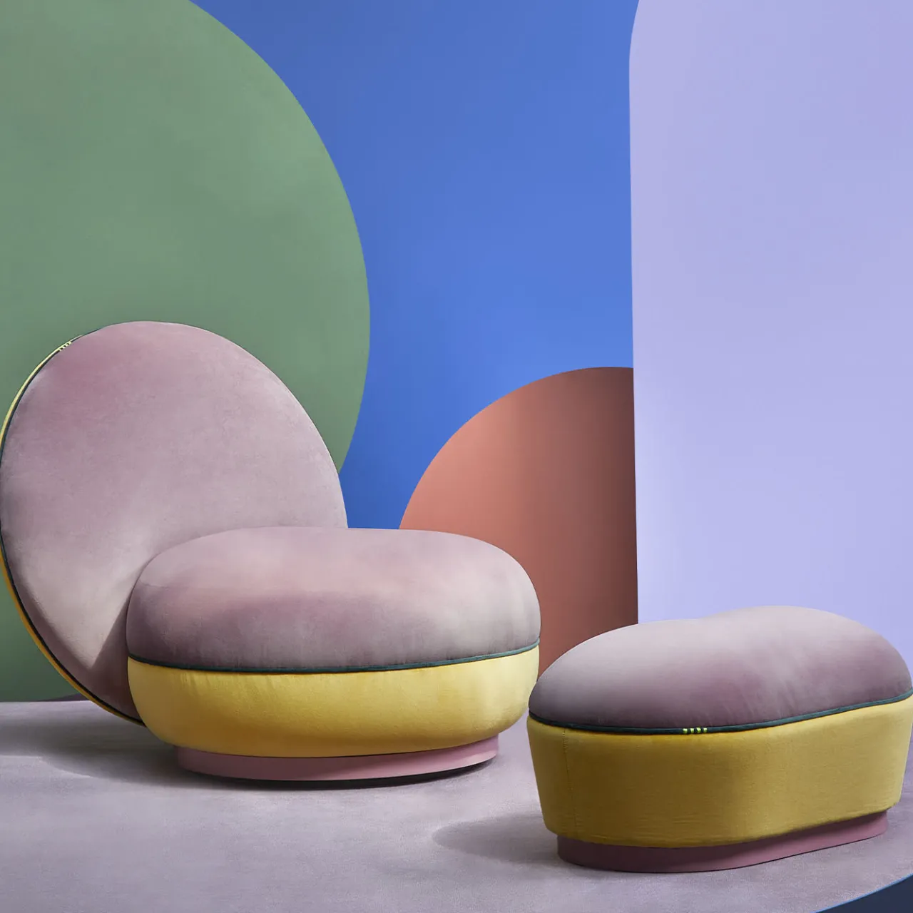 Paolo Nesi Ottomans & Poufs<Lepouf Oval Polychrome Fabric Pouf by Giuseppe Dicecca #2
