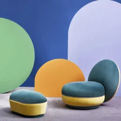 Paolo Nesi Ottomans & Poufs<Lepouf Oval Polychrome Fabric Pouf by Giuseppe Dicecca #1