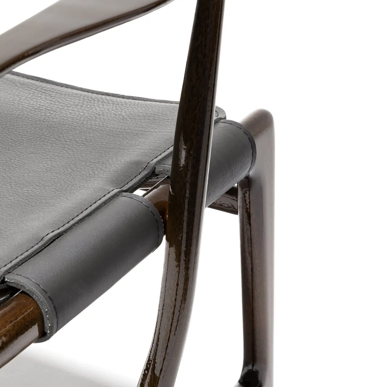 Exteta Chairs<Levante Dark Leather Chair by Massimo Castagna #6