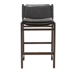 Exteta Bar Stools<Levante Dark Leather Stool by Massimo Castagna