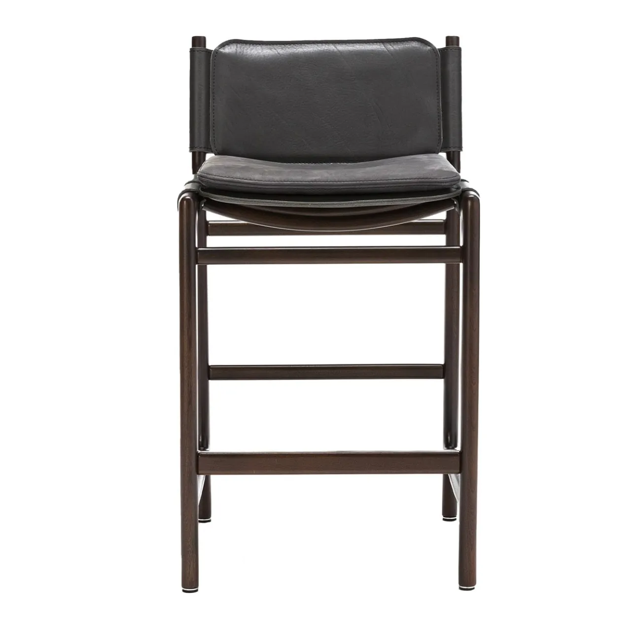 Exteta Bar Stools<Levante Dark Leather Stool by Massimo Castagna