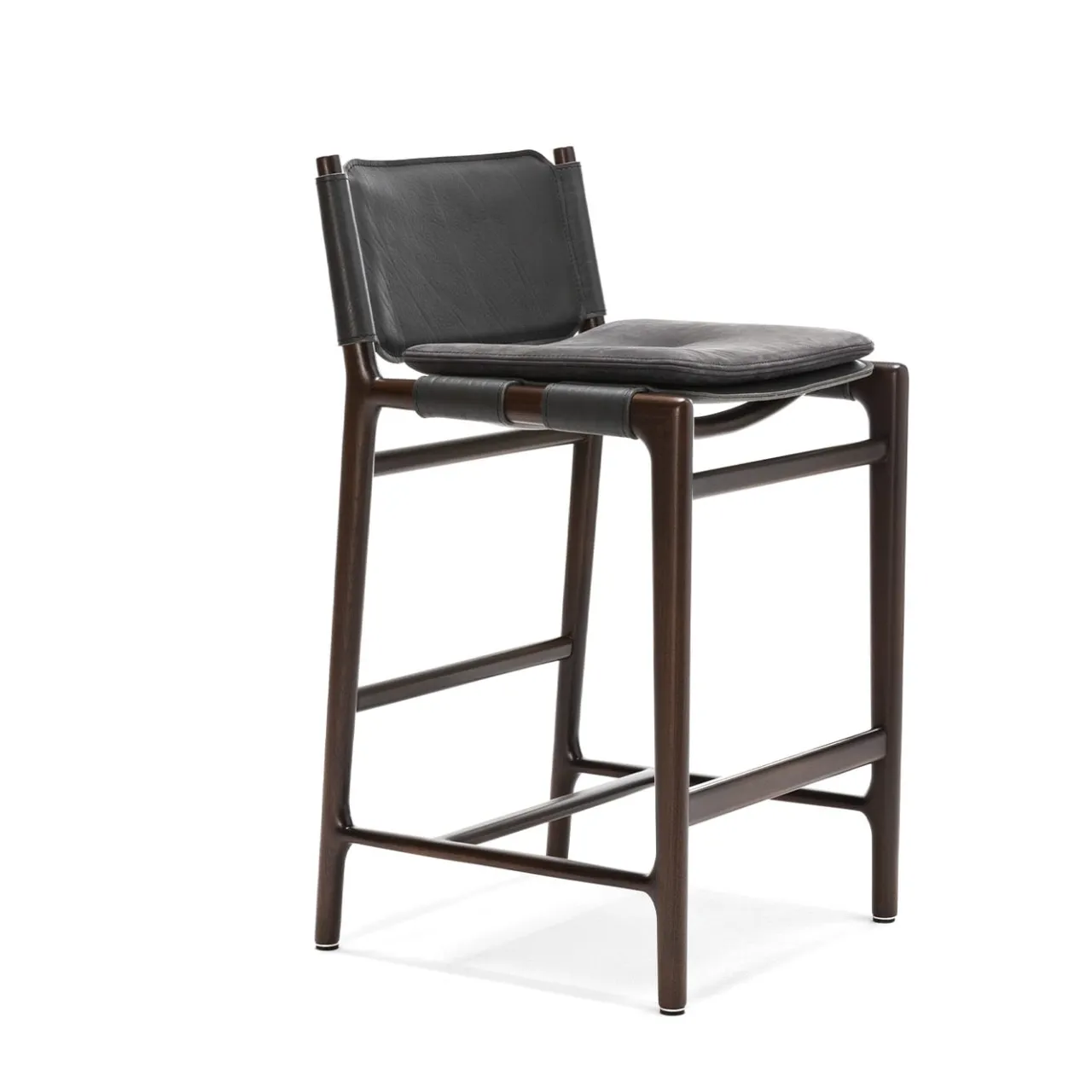 Exteta Bar Stools<Levante Dark Leather Stool by Massimo Castagna