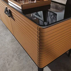 Meroni & Colzani Sideboards Buffets<Levanzo 4-Door Brown Sideboard