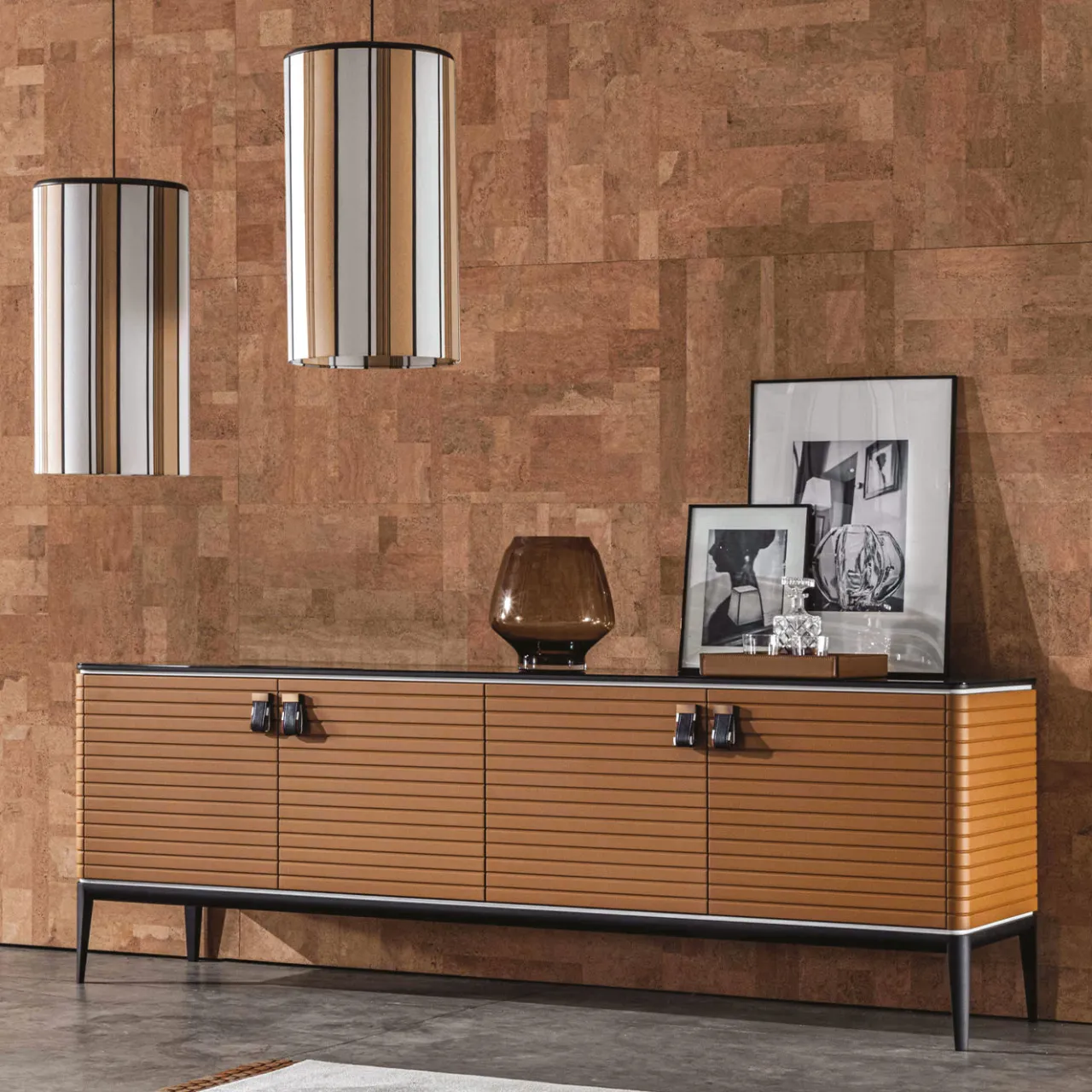 Meroni & Colzani Sideboards Buffets<Levanzo 4-Door Brown Sideboard