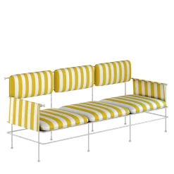 Braid Outdoor Outdoor Sofas & Benches<Liberty Three-Seater White & Yellow Iron Outdoor Sofa