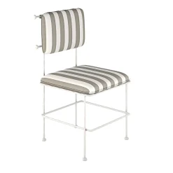 Braid Outdoor Outdoor Chairs & Stools<Liberty White and Gray Iron Chair with Iron Frame