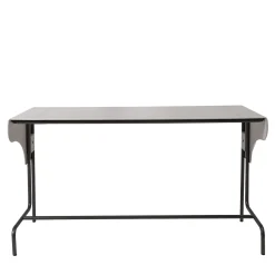Casa Covre Desk & Writing Tables<Libra Rectangular Ice White Leather and Metal Writing Desk