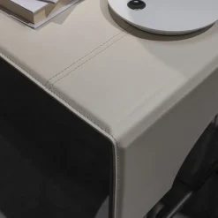Casa Covre Desk & Writing Tables<Libra Rectangular Ice White Leather and Metal Writing Desk