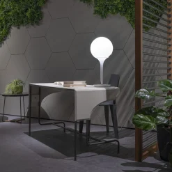Casa Covre Desk & Writing Tables<Libra Rectangular Ice White Leather and Metal Writing Desk