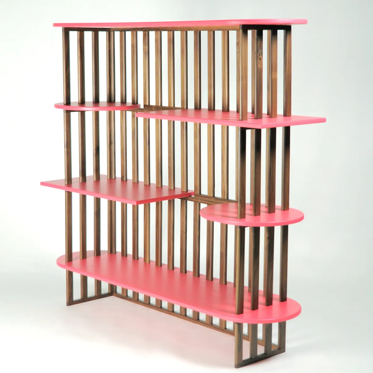 Medulum Bookcases<Lido Four-Level Pink Wood Bookshelf