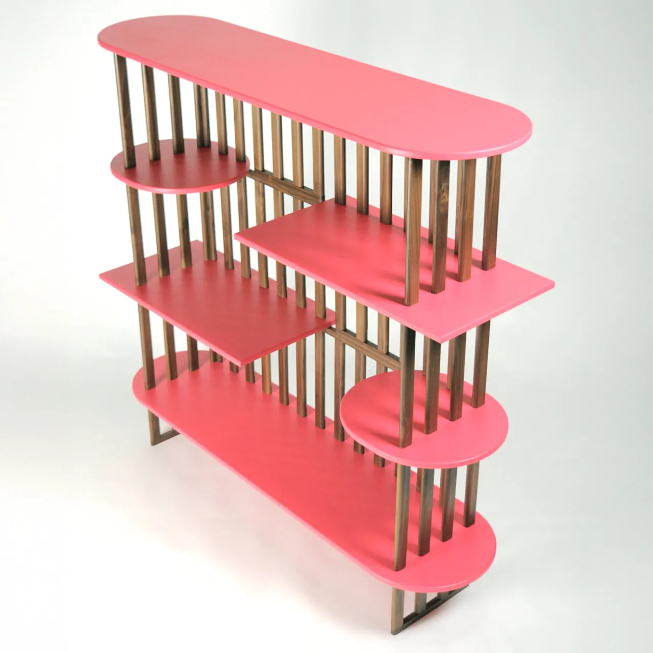 Medulum Bookcases<Lido Four-Level Pink Wood Bookshelf