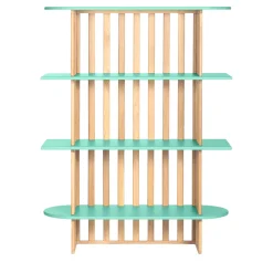 Medulum Bookcases<Lido Four-Tier Green Wood Bookcase