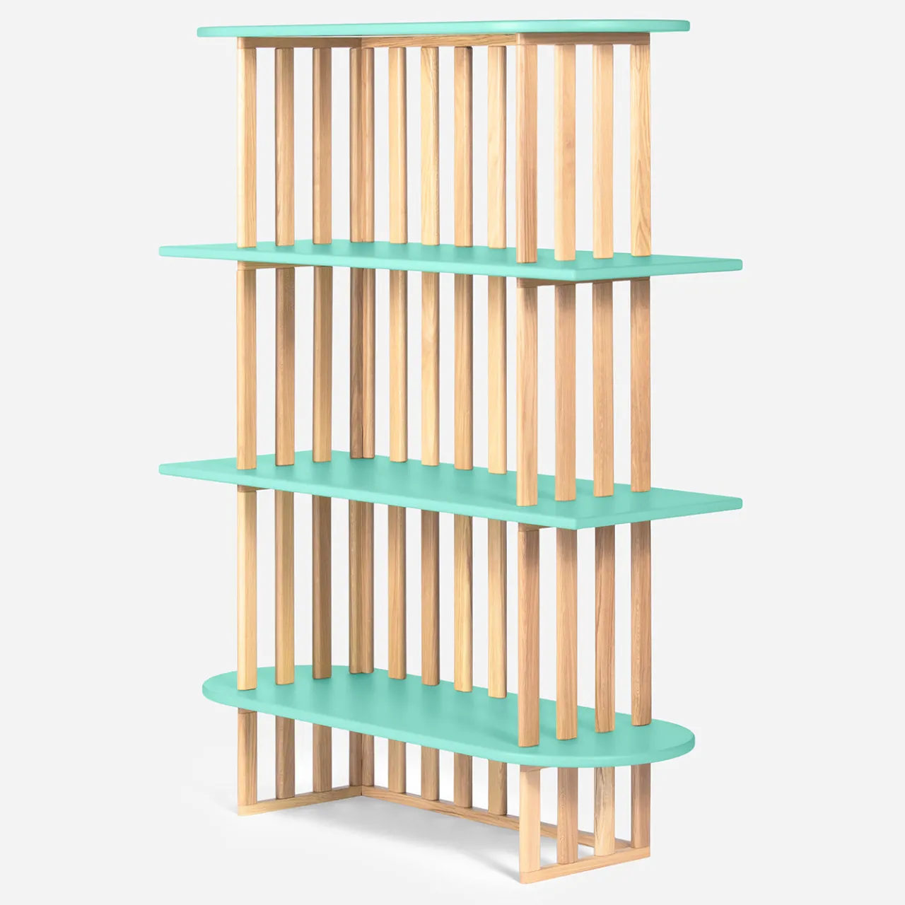 Medulum Bookcases<Lido Four-Tier Green Wood Bookcase