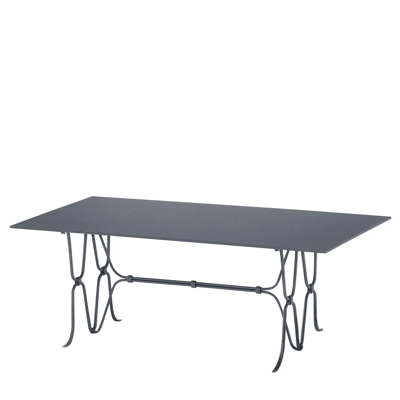 Dante Negro Outdoor Dining Tables<Ligare Wrought Iron Gray Rectangular Table