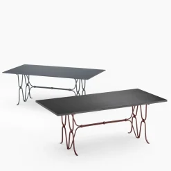 Dante Negro Outdoor Dining Tables<Ligare Wrought Iron Gray Rectangular Table