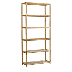 Molto Collectibles Bookcases<Light Bamboo With Brass Fittings Bookcase
