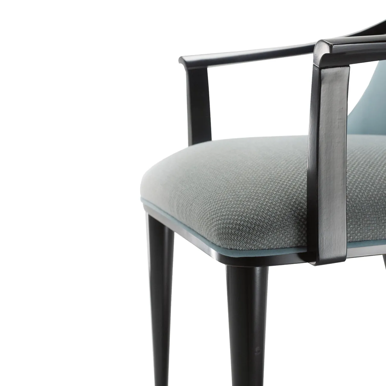 LCI_DECORA Chairs<Light Blue Velvet & Black Beech Wood Chair