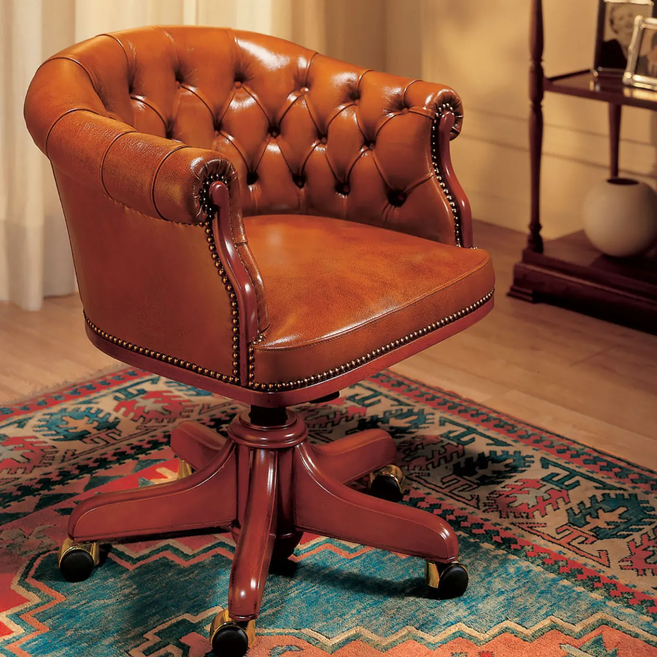 Marzorati Office Chairs<Light Brown Leather Armchair