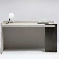 Giobagnara Desk & Writing Tables<Light Gray and Bronze Geometric Desk