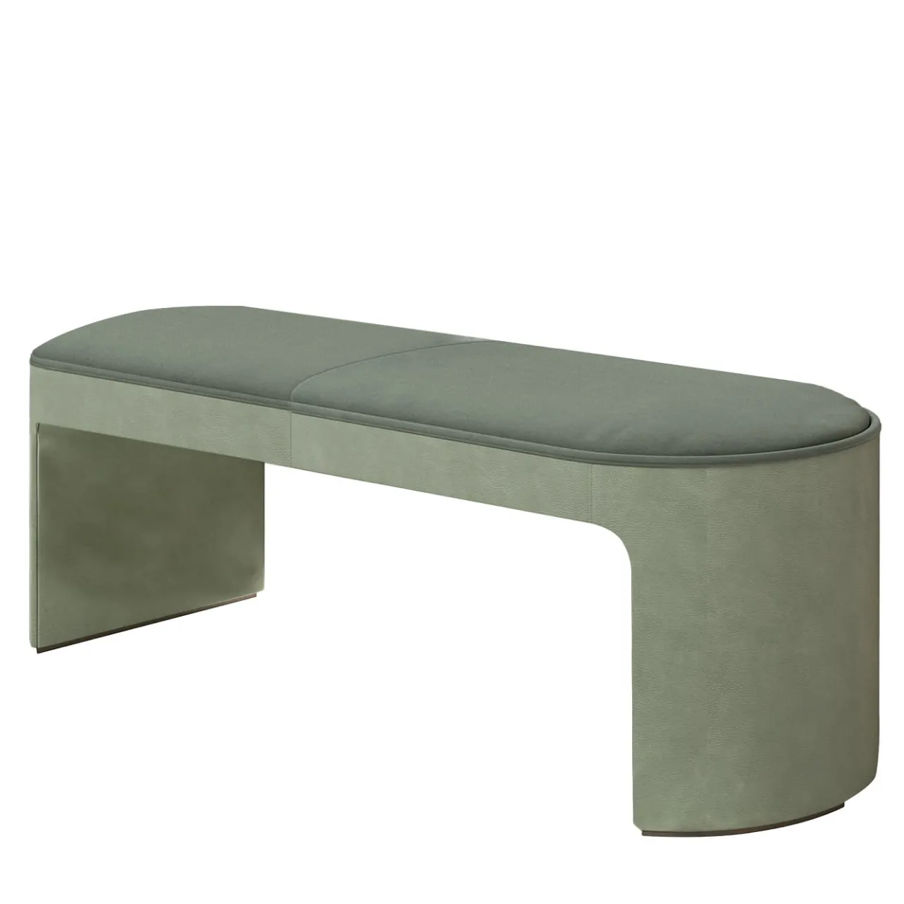 CPRN Homood Benches<Light Green Leather and Fabric Bench