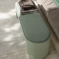 CPRN Homood Benches<Light Green Leather and Fabric Bench