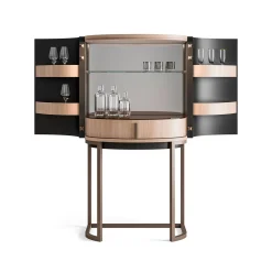 CPRN Homood Bar Cabinets<Light Walnut Curved Bar Cabinet