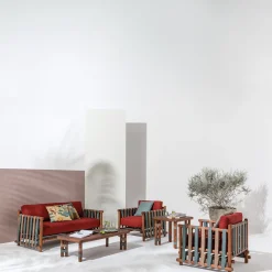 Il Giardino di Legno Outdoor Coffee Tables<Lignes Rectangular wood Outdoor coffee table