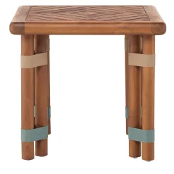 Il Giardino di Legno Outdoor Coffee Tables<Lignes square Wood Outdoor Side Table