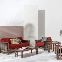 Il Giardino di Legno Outdoor Coffee Tables<Lignes square Wood Outdoor Side Table
