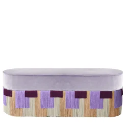 Lorenza Bozzoli Couture Ottomans & Poufs<Lilac Couture Geometric Stripe Pouf