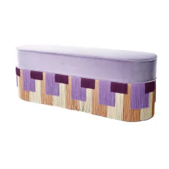 Lorenza Bozzoli Couture Ottomans & Poufs<Lilac Couture Geometric Stripe Pouf