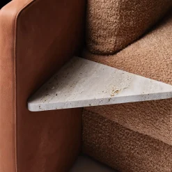 Black Tie Sofas<Lilith Brown-Fabric Sofa with Built-In Shelves