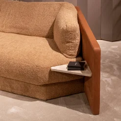 Black Tie Sofas<Lilith Brown-Fabric Sofa with Built-In Shelves
