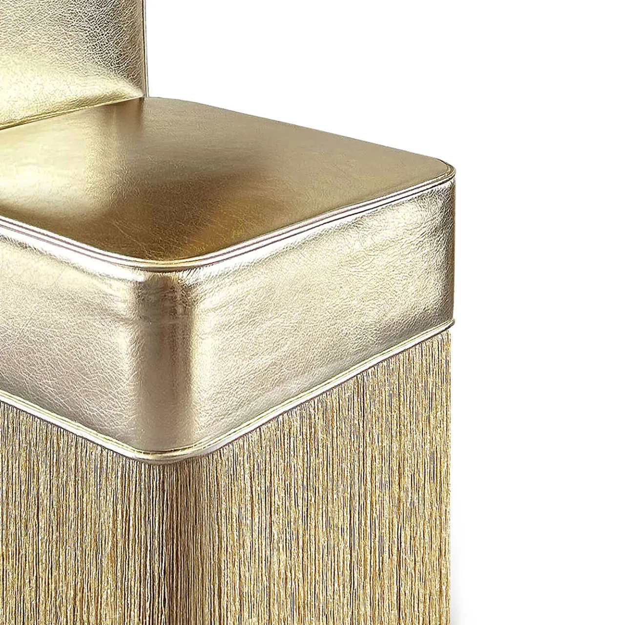 Lorenza Bozzoli Couture Armchairs<Lilli Gleaming Gold Metallic Leather with Lurex Fringes Armchair