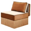Lorenza Bozzoli Couture Lounge Chairs<Lilli modular beige and cognac fabric with fringes lounge Armchair