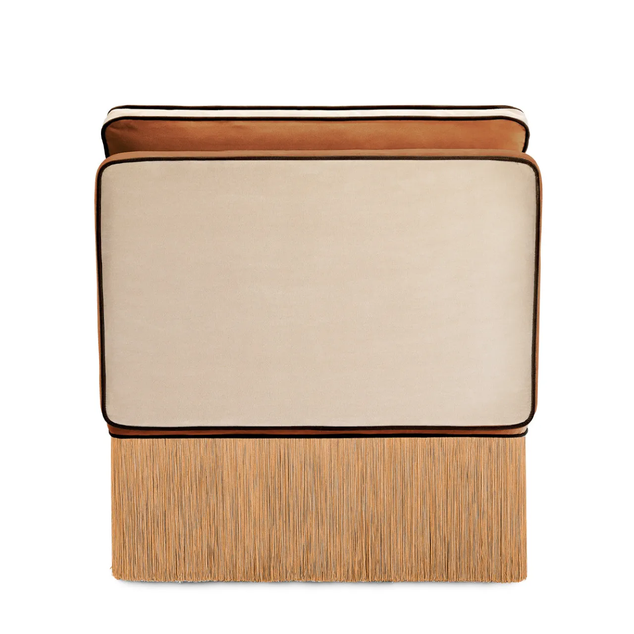 Lorenza Bozzoli Couture Lounge Chairs<Lilli modular beige and cognac fabric with fringes lounge Armchair