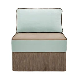 Lorenza Bozzoli Couture Lounge Chairs<Lilli modular light blue with Taupe fringes lounge armchair