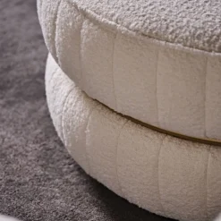 Black Tie Ottomans & Poufs<Lillo White Pouf