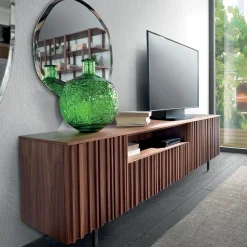 Pacini & Cappellini Sideboards Buffets<Line Ashwood Sideboard with Metal Base