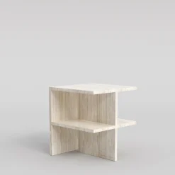 Carrara Home Design Nightstands<Linea Beige Travertine Nighstand by Martage Collection