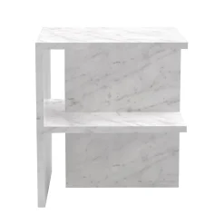 Carrara Home Design Nightstands<Linea White Carrara Marble Nighstand by Martage Collection