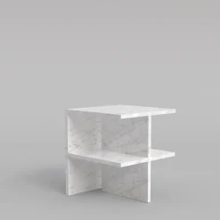 Carrara Home Design Nightstands<Linea White Carrara Marble Nighstand by Martage Collection